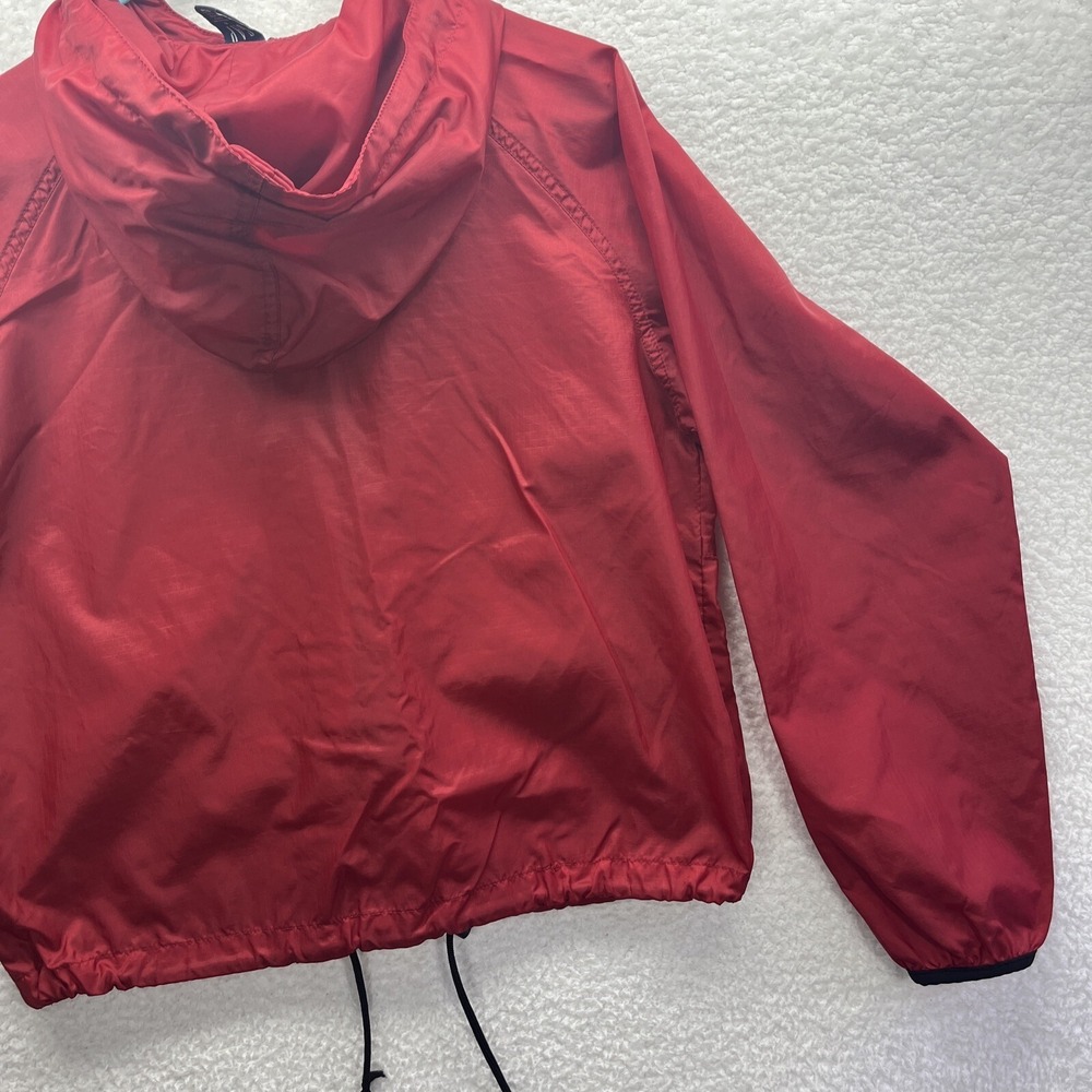 Gap Windbreaker Womens Small Red Long Sleeve Zip Up Hooded Packable Chore Grunge - Picture 13 of 16